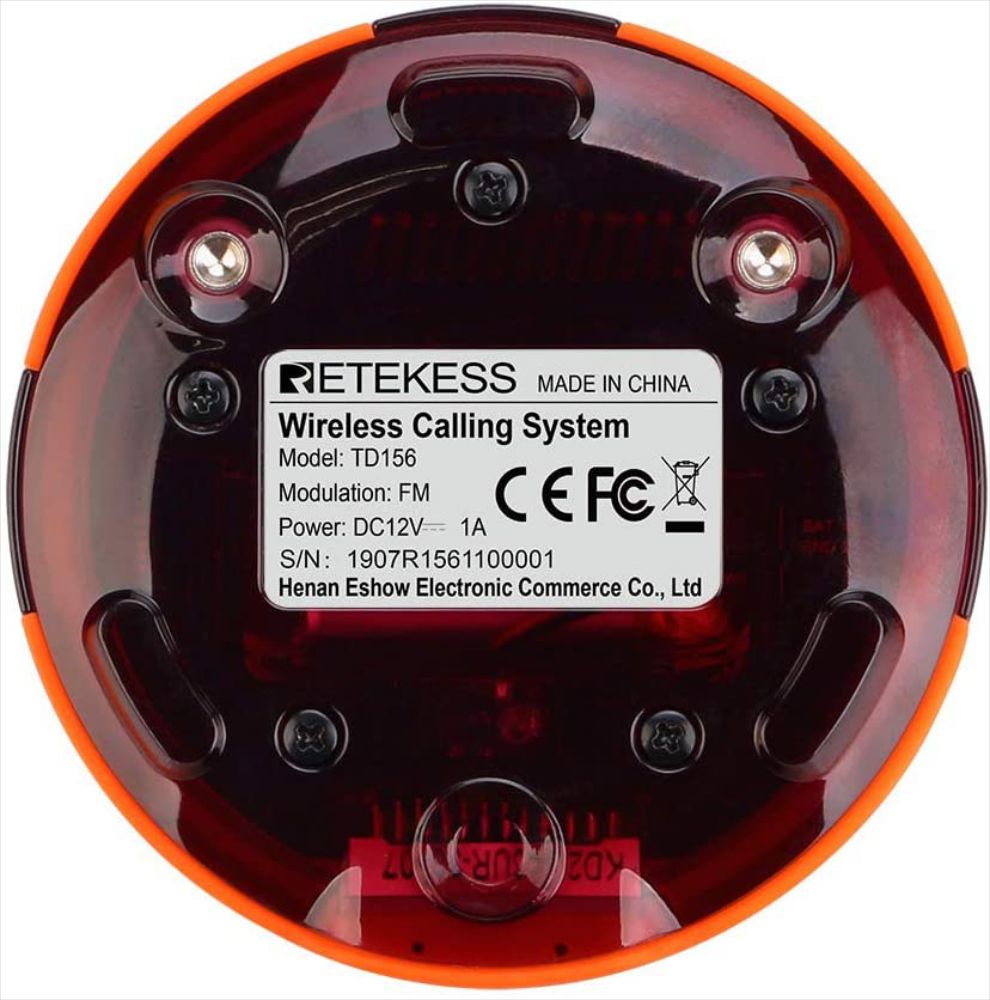 Retekess TD156 Bipeur Récepteur Compatible avec TD156 Système d'Appel sans Fil Restaurant Biper 