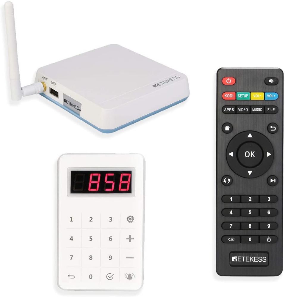 Retekess TD015 Système d'appel Vidéo Boîte Intelligente Appelant Invités HD Personnaliser Message Interfaces Multiples Connecter TV Audio Externe 