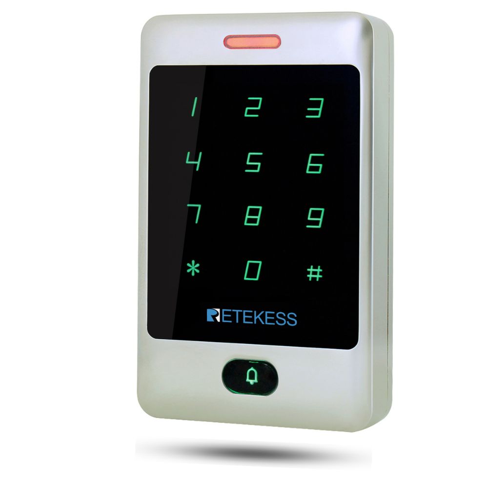 Retekess T-AC800 Digicode Clavier 8000 User Data Partageable Contrôle d’Accès à Code Clavier Tactile IP65 PIN RFID 125KHz pour Maison Appartement Usine