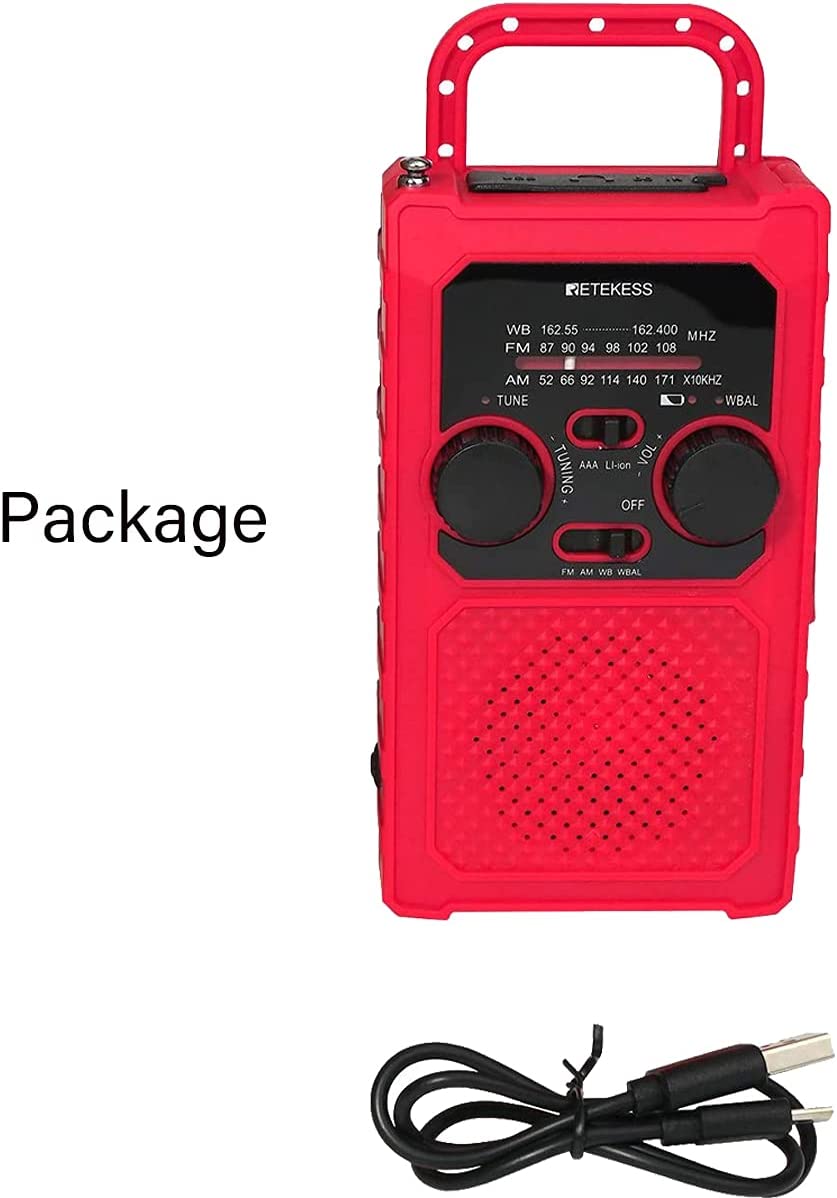 Retekess TR201 Wind Up Radio Portable, AM FM Radio d'urgence, Batterie