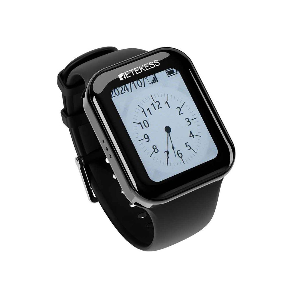 Retekess Système d'Appel de Serveur TD113 Watch Pager IP67 Écran Tactile étanche pour Restaurant, Réception d'entreprise, Bars, Clubs