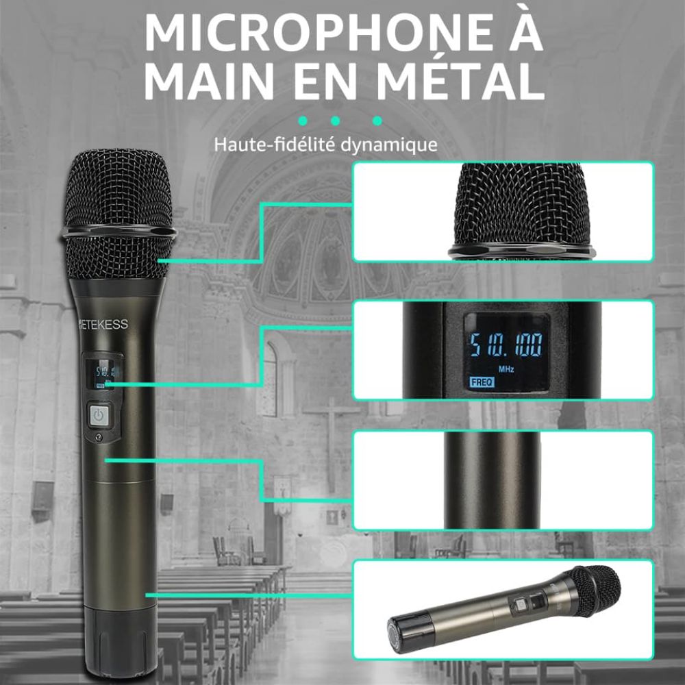 Microphone Multimédia Sans fil Retekess TC103 pour Eglise et Conférence