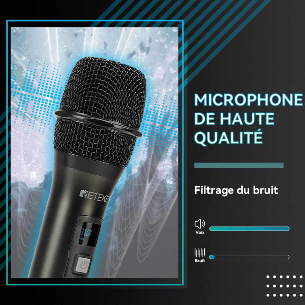 Microphone Sans fil Portable Retekess TC104 pour L'église et la Parole