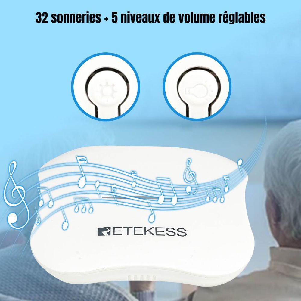 Retekess TH016 Capteur de Mouvement d'Alarme de lit Intelligent WiFi pour Personnes âgées et Patients