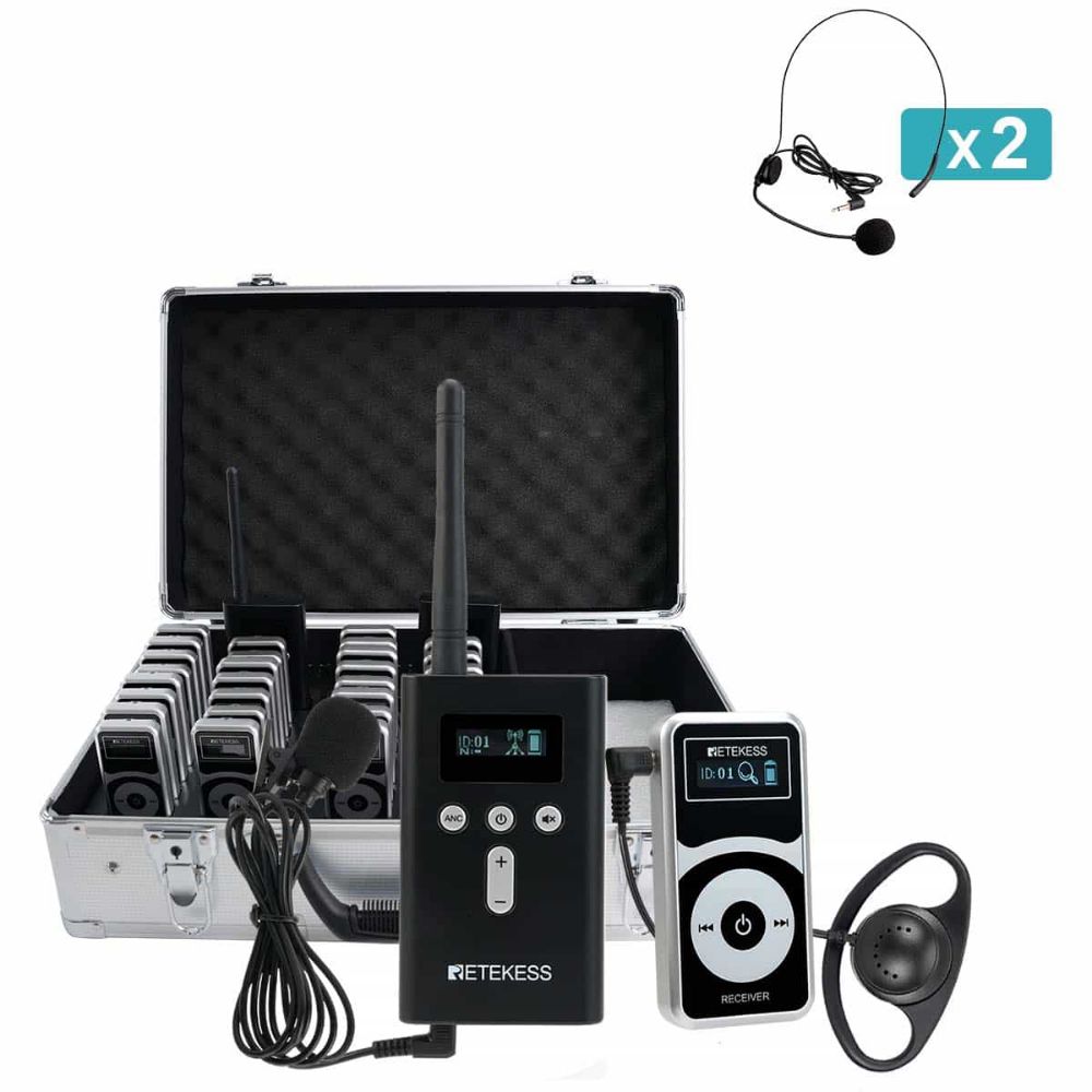 Retekess T130P T131P Audiophone pour Guide Système Audioguide avec étui de Chargement