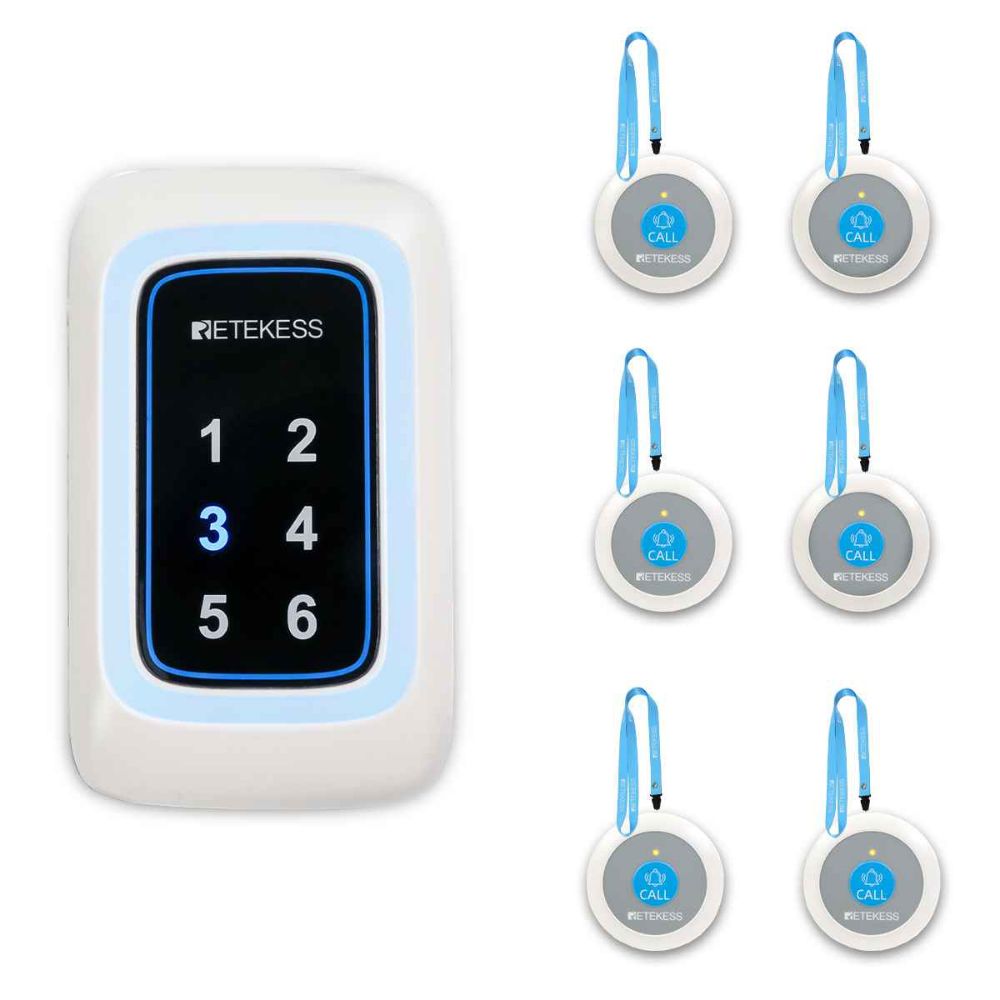 Retekess TH109N Système d'Alerte Infirmière avec Bouton d'Appel d'urgence TH009 pour Personnes âgées et Patients