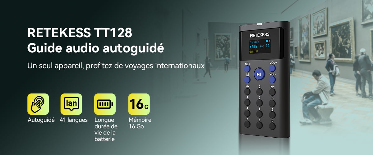 système d'audioguide en libre-service retekess tt128