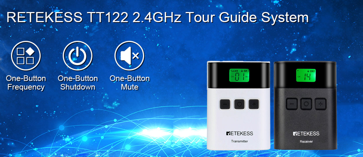 Système de guide touristique Retekess TT122 2,4 GHz