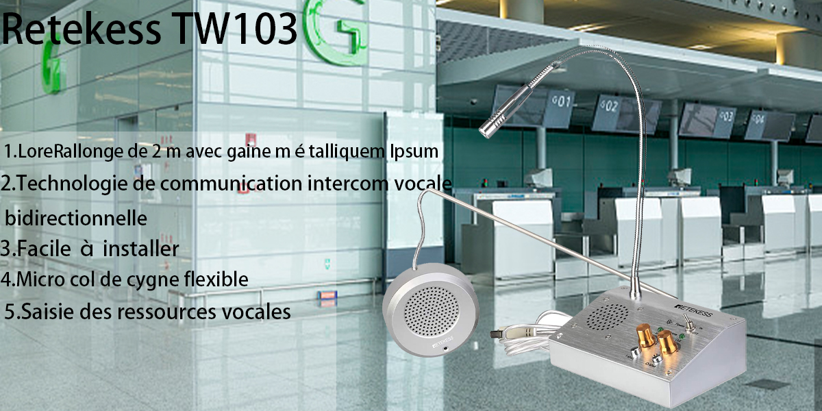 Système d'interphone bancaire Retekess TW103 Window Speaker System