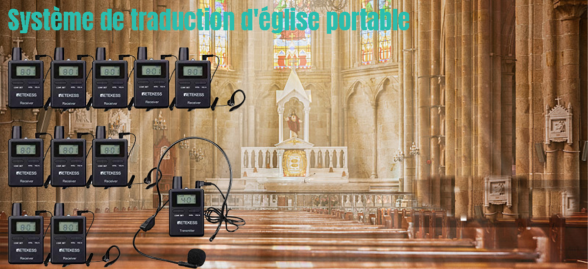 Système de traduction d'église portable Retekess TT109