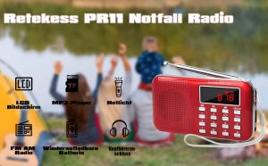 Retekess PR11 Radio FM AM Portable, Petite Radio avec Lecteur MP3 (Rouge) doloremque