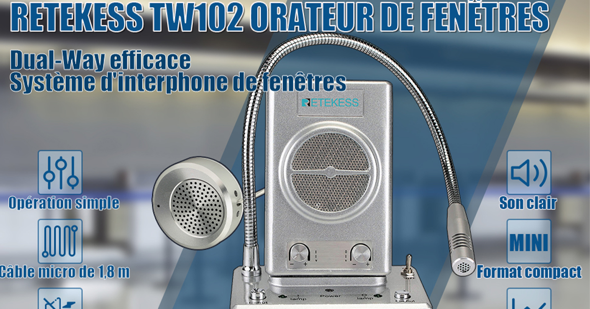 Retekess TW102 Interphone Microphone Tout Métal Système d'Interphone