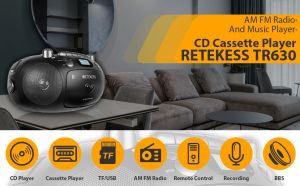 Retekess TR630 Lecteur CD et enregistreur de cassette portable doloremque