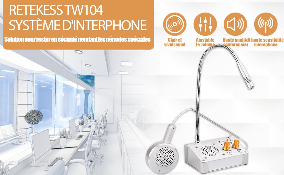 Retekess TW104 Intercom de Fenêtre