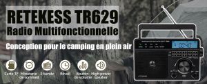 Retekess TR629 Radio Portable Piles et Secteur, Poste Radio FM AM SW, DSP, Support USB/Micro SD Cartes, avec 3.5mm Casque, Minuterie de Sommeil doloremque