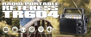 Retekess TR604 Radio Portable FM, Radio Pile et Secteur, Antenne, Transistor, Enceinte, Prise Casque, pour Personnes Âgées doloremque