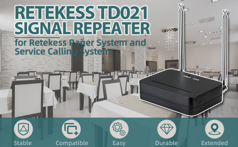 Retekess TD021 Répéteur sans Fil RF