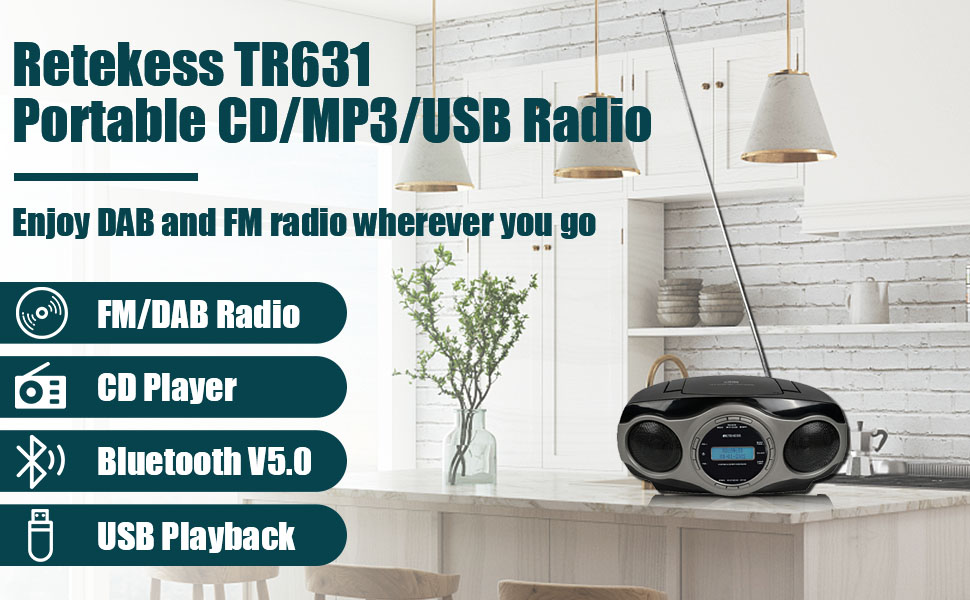 Retekess TR631 DAB Radio with CD Player