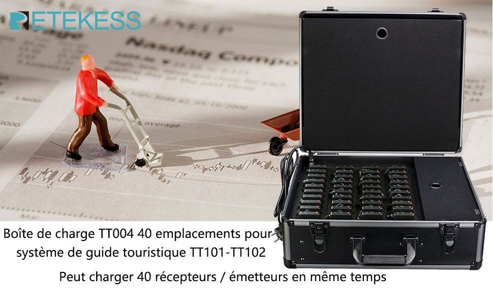 TT004 Boîte de charge de 40 emplacements pour TT101-TT102 système du guide touristique