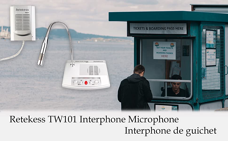 Retekess TW101 Interphone Microphone interphone de guichet